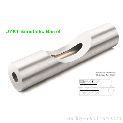 Cilindro de tornillo bimetálico JYK1 con aleación a base de hierro